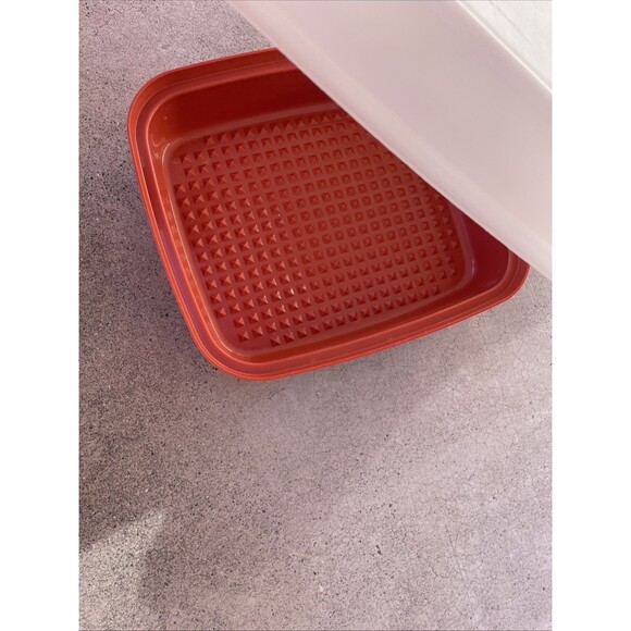 Tupperware 1518-2 Red Paprika Marinade Container Storage Dish & Lid 1518 Clean - Picture 5 of 6